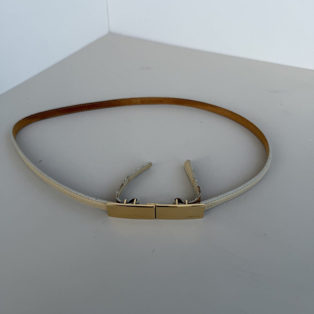 Gucci Skinny Logo Plate Belt